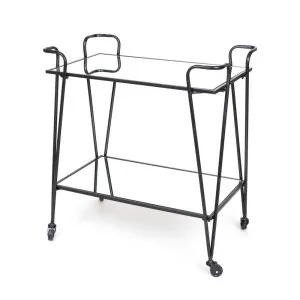 Lloyd Mirror Shelves Bar Trolley Black by Florabelle Living, a Sideboards, Buffets & Trolleys for sale on Style Sourcebook