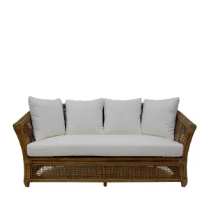 Cayman 2 Seat Rattan Sofa Cream Cushion by Florabelle Living, a Sofas for sale on Style Sourcebook