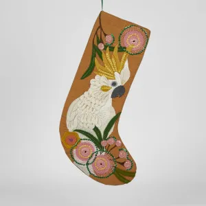 Butterum Cockatoo Embroidered Stocking by Florabelle Living, a Christmas for sale on Style Sourcebook
