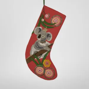 Koala Embroidered Stocking Red by Florabelle Living, a Christmas for sale on Style Sourcebook
