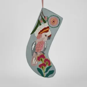 Galah Embroidered Stocking Blue by Florabelle Living, a Christmas for sale on Style Sourcebook