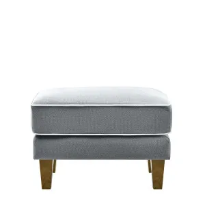 Bondi Hamptons Ottoman Grey W/White Piping by Florabelle Living, a Stools for sale on Style Sourcebook