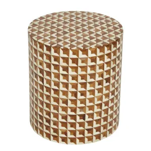 Brown & White Bone Sidetable by Florabelle Living, a Stools for sale on Style Sourcebook