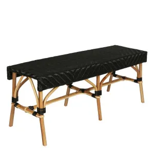 Missoli Rattan Bench Black by Florabelle Living, a Stools for sale on Style Sourcebook