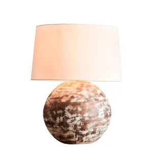 Boule Table Lamp Base Medium Distressed White by Florabelle Living, a Table & Bedside Lamps for sale on Style Sourcebook