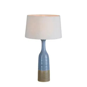 Potters Small - Blue/Brown - Tall Thin Glazed Ceramic Table Lamp by Florabelle Living, a Table & Bedside Lamps for sale on Style Sourcebook