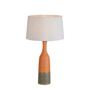 Potters Small - Orange/Brown - Tall Thin Glazed Ceramic Table Lamp by Florabelle Living, a Table & Bedside Lamps for sale on Style Sourcebook