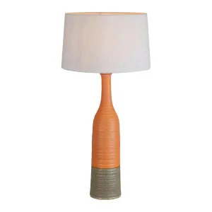 Potters Large - Orange/Brown - Tall Thin Glazed Ceramic Table Lamp by Florabelle Living, a Table & Bedside Lamps for sale on Style Sourcebook