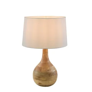Sarod Turned Wood Table Lamp Dark Natural by Florabelle Living, a Table & Bedside Lamps for sale on Style Sourcebook
