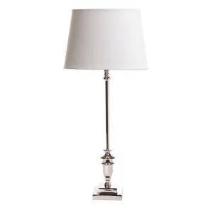 Lyon Candlestick Table Lamp Base Shiny Nickel by Florabelle Living, a Table & Bedside Lamps for sale on Style Sourcebook
