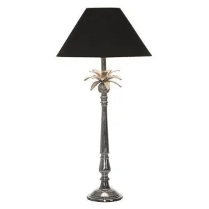 Nickel Pineapple Leaf Lamp W/Black Shade by Florabelle Living, a Table & Bedside Lamps for sale on Style Sourcebook
