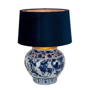 Woody Ceramic Table Lamp Base Blue And White by Florabelle Living, a Table & Bedside Lamps for sale on Style Sourcebook