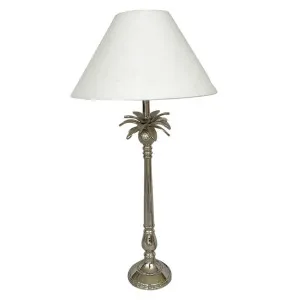 Nickel Pineapple Leaf Lamp W/White Shade by Florabelle Living, a Table & Bedside Lamps for sale on Style Sourcebook