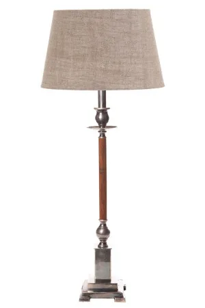 Canterbury Table Lamp Base Antique Silver Brown by Florabelle Living, a Table & Bedside Lamps for sale on Style Sourcebook