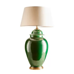 Fine Cotton Ceramic Table Lamp Base Emerald by Florabelle Living, a Table & Bedside Lamps for sale on Style Sourcebook