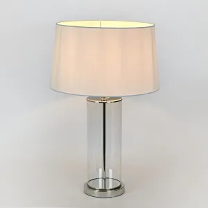 Iris Glass Table Lamp Base Polished Nickel by Florabelle Living, a Table & Bedside Lamps for sale on Style Sourcebook