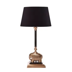 Sabu Elephant Table Lamp Base Antique Brass And Black by Florabelle Living, a Table & Bedside Lamps for sale on Style Sourcebook