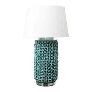 Wynberg Ceramic Table Lamp Base Turquoise by Florabelle Living, a Table & Bedside Lamps for sale on Style Sourcebook