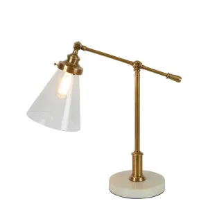 Verona Table Lamp With Marble Base Brass by Florabelle Living, a Table & Bedside Lamps for sale on Style Sourcebook