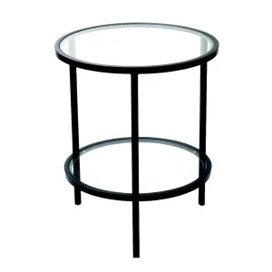 Palladium Black Iron & Glass Side Table by Florabelle Living, a Coffee Table for sale on Style Sourcebook