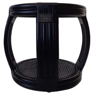 Cayman Rattan Side Table Black by Florabelle Living, a Coffee Table for sale on Style Sourcebook