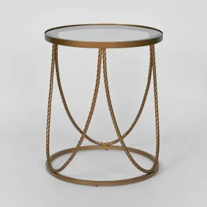 Palais Round Side Table Gold by Florabelle Living, a Coffee Table for sale on Style Sourcebook