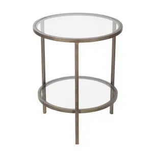 Palladium Brass Iron & Glass Side Table by Florabelle Living, a Coffee Table for sale on Style Sourcebook