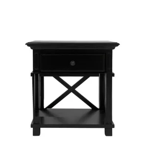 Sorrento Hamptons Bedside Table W/Drawer Black by Florabelle Living, a Coffee Table for sale on Style Sourcebook