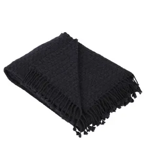 Flint Wool Throw Throw Navy 130X170Cm by Florabelle Living, a Throws for sale on Style Sourcebook