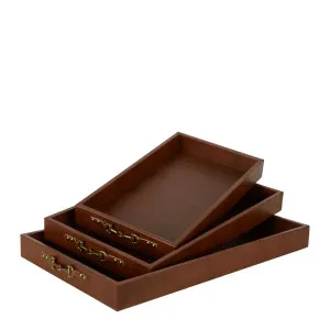 Chestnut Tray Set Of 3 Brown by Florabelle Living, a Trays for sale on Style Sourcebook