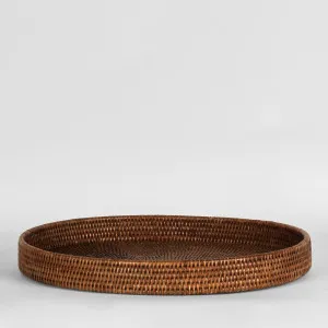 Paume Rattan Oval Tray Antique Brown by Florabelle Living, a Trays for sale on Style Sourcebook