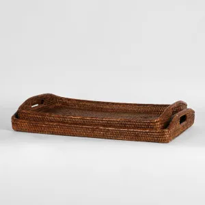 Paume Rattan Rectangle Tray Set 2 Antique Brown by Florabelle Living, a Trays for sale on Style Sourcebook