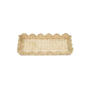Belle Rattan Scallop Large Tray by Florabelle Living, a Trays for sale on Style Sourcebook