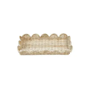 Belle Rattan Scallop Small Tray by Florabelle Living, a Trays for sale on Style Sourcebook