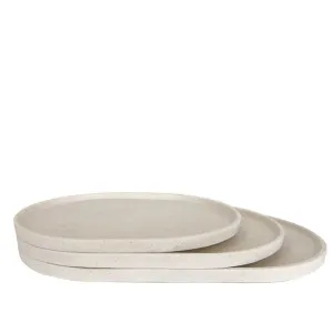 Esher Oval Platter Set Of 3 Chalk by Florabelle Living, a Trays for sale on Style Sourcebook