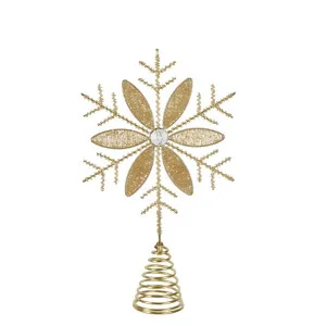 Gold Beaded Snowflake Tree Topper by Florabelle Living, a Christmas for sale on Style Sourcebook