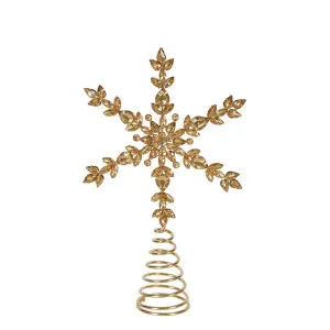 Vega Snowflake Jewelled Tree Topper Gold by Florabelle Living, a Christmas for sale on Style Sourcebook