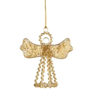 Kastime Beaded Angel Ornament Gold by Florabelle Living, a Christmas for sale on Style Sourcebook