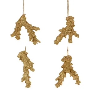 Cordane Hanging Coral Stem - Box Of 4 Gold by Florabelle Living, a Christmas for sale on Style Sourcebook