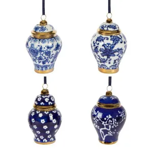 Chinon Ginger Jar Ornaments - Box Of 4 by Florabelle Living, a Christmas for sale on Style Sourcebook