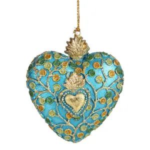 Vine Heart Hanging Tree Ornament Teal by Florabelle Living, a Christmas for sale on Style Sourcebook