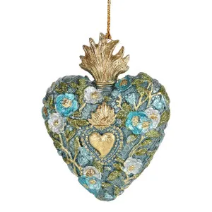 Floralbloom Hanging Heart Tree Ornament Blue by Florabelle Living, a Christmas for sale on Style Sourcebook