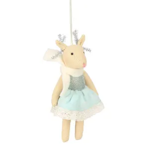 Balmay Small Velvet Hanging Deer Ornament Blue by Florabelle Living, a Christmas for sale on Style Sourcebook