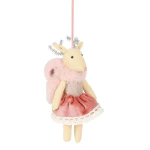 Balmay Small Velvet Hanging Deer Ornament Pink by Florabelle Living, a Christmas for sale on Style Sourcebook