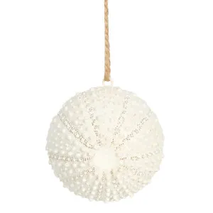 Reef Sea Urchin Hanging Tree Decoration White by Florabelle Living, a Christmas for sale on Style Sourcebook