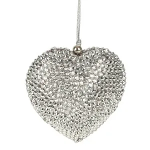 Disco Glam Hanging Heart Ornament Silver by Florabelle Living, a Christmas for sale on Style Sourcebook