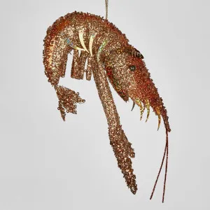 Lester Glitter Prawn Ornament Bronze by Florabelle Living, a Christmas for sale on Style Sourcebook