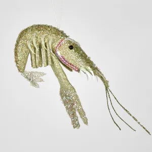 Lester Glitter Prawn Ornament Green by Florabelle Living, a Christmas for sale on Style Sourcebook