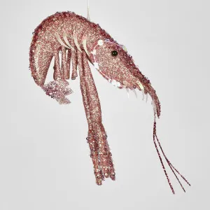 Lester Glitter Prawn Ornament Pink by Florabelle Living, a Christmas for sale on Style Sourcebook