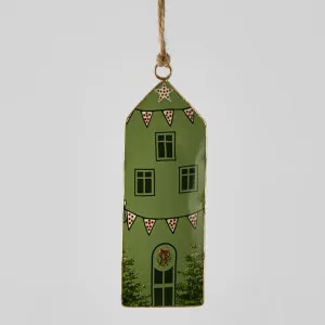 Village Enamel House Hanging Ornament Green by Florabelle Living, a Christmas for sale on Style Sourcebook